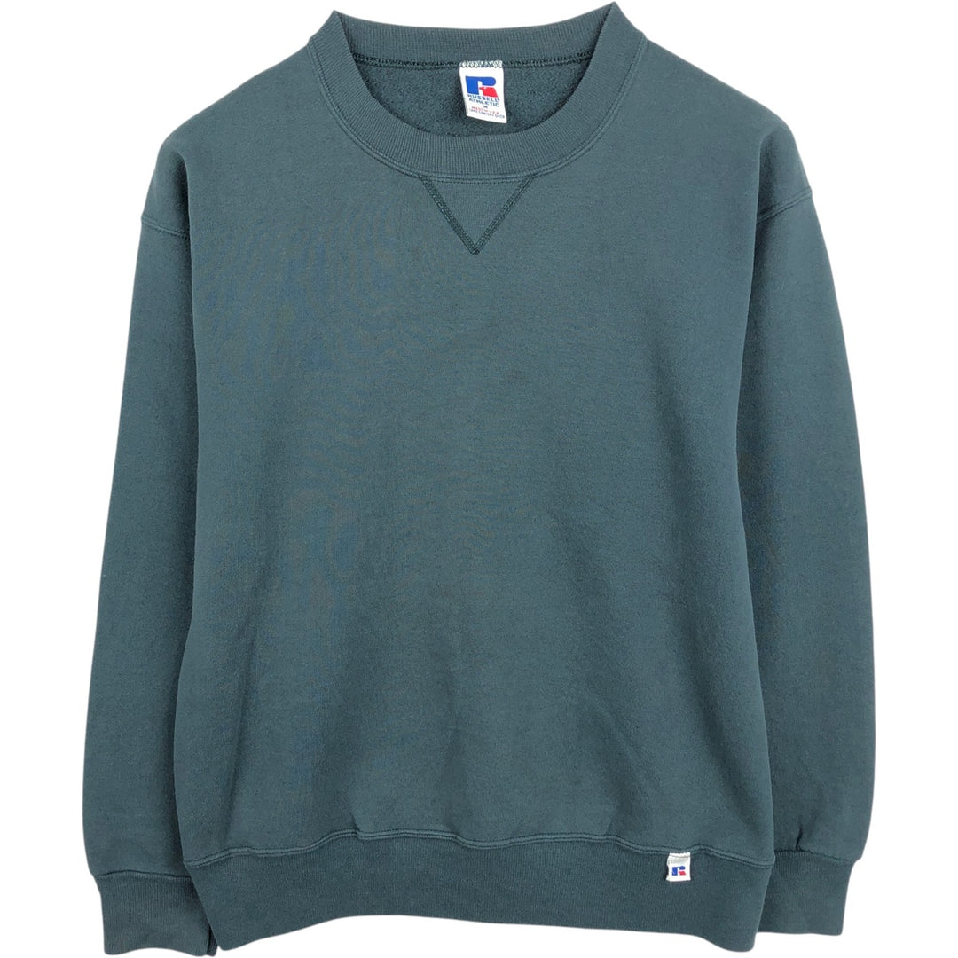90'S Russell plain blank sweatshirt, sweatshirt, made in USA, men's size M, vintage cotton Khaki type sage green Vintage Second Hand