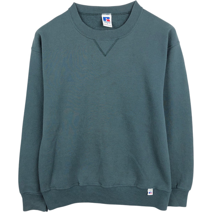 90'S Russell plain blank sweatshirt, sweatshirt, made in USA, men's size M, vintage cotton Khaki type sage green Vintage Second Hand
