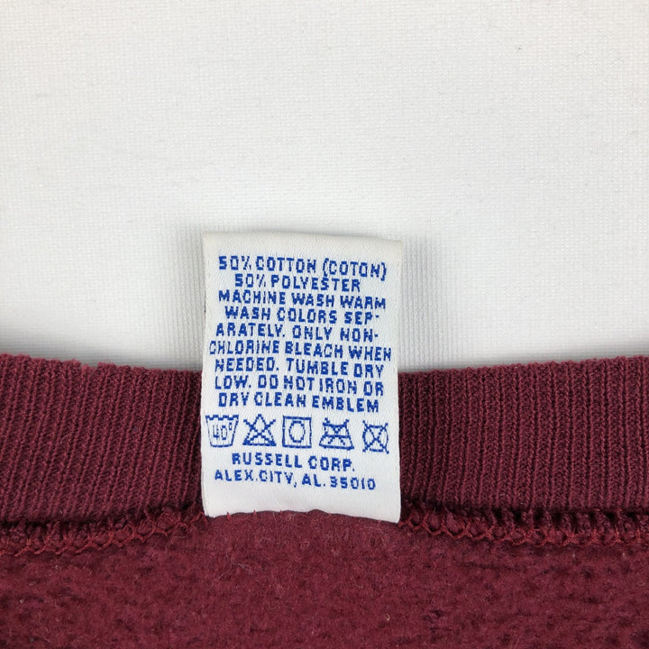 90'S Russell plain blank sweatshirt, sweatshirt, made in USA, men's size L, vintage cotton Red type red-purple Vintage Second Hand