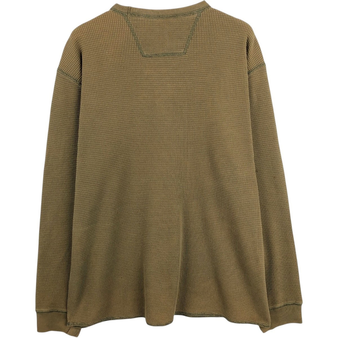 Eddie Bauer Thermal Long-Sleeve T-Shirt, Men's Size L (approx.) cotton Khaki type Vintage Second Hand