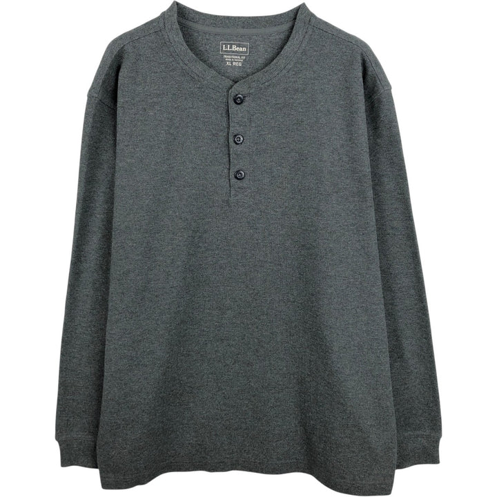 LLBean Men's Thermal Long Sleeve T-Shirt, Waffle, Size XL cotton Charcoal Vintage Second Hand