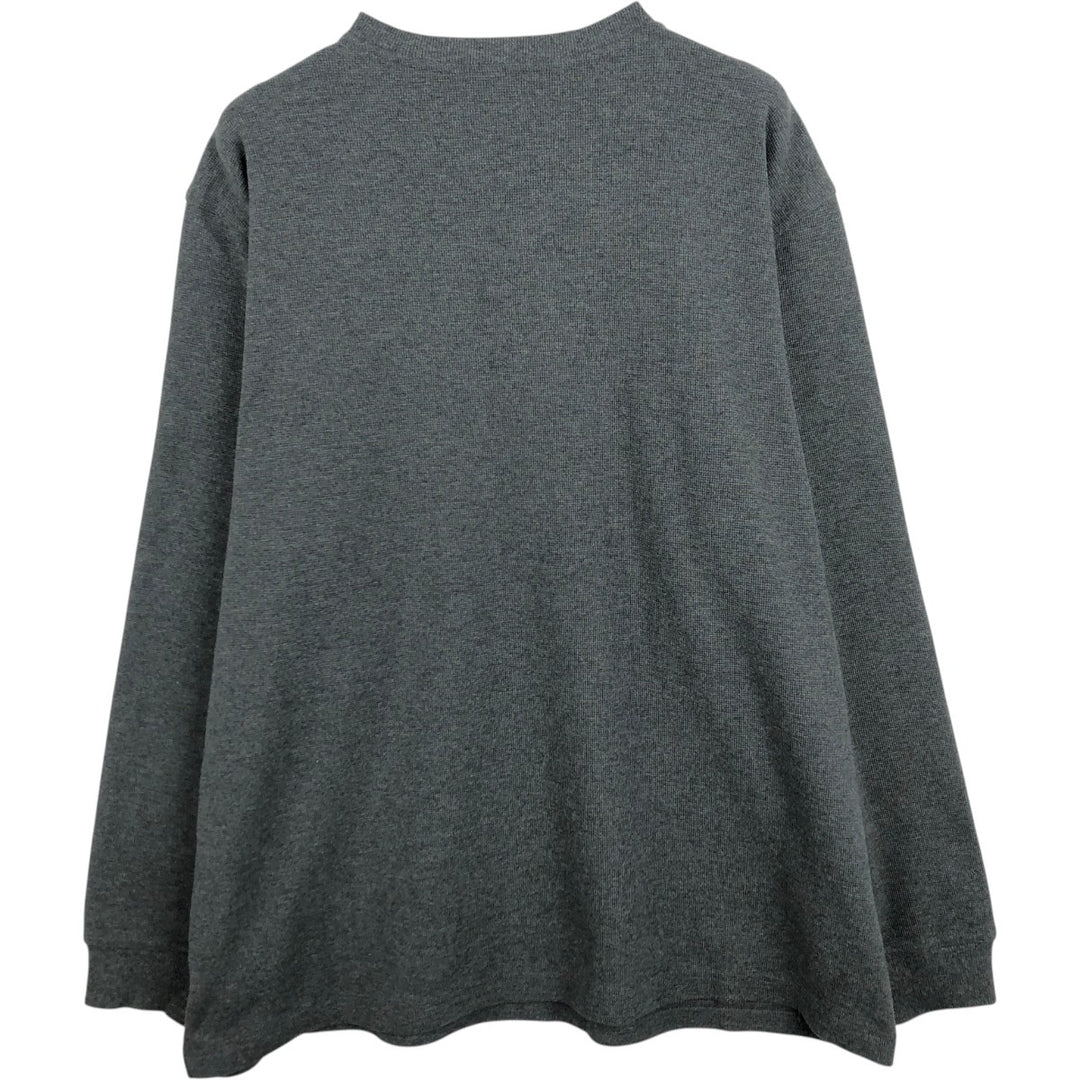 LLBean Men's Thermal Long Sleeve T-Shirt, Waffle, Size XL cotton Charcoal Vintage Second Hand