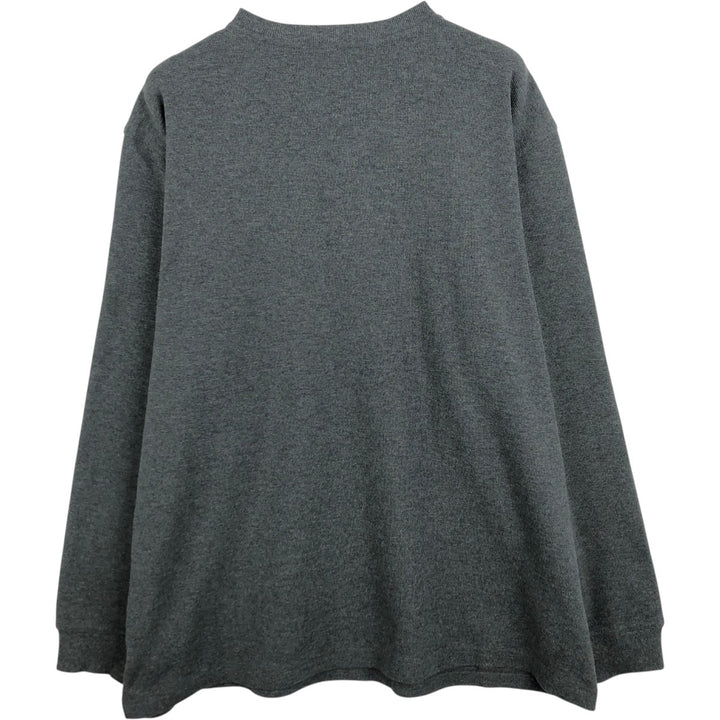 LLBean Men's Thermal Long Sleeve T-Shirt, Waffle, Size XL cotton Charcoal Vintage Second Hand