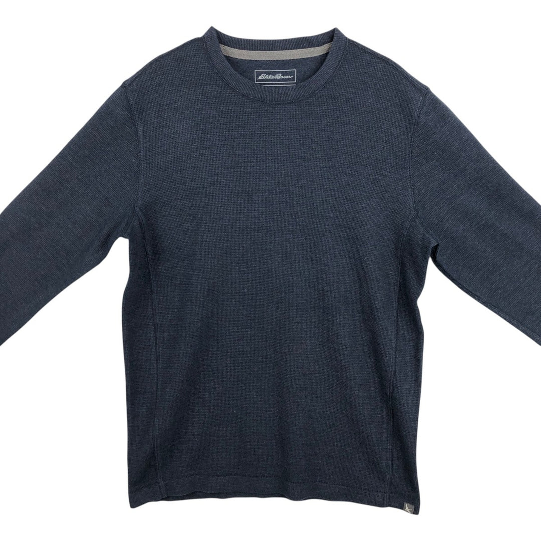 Eddie Bauer Thermal T-Shirt, Waffle, Men's Size M cotton navy blue type Vintage Second Hand