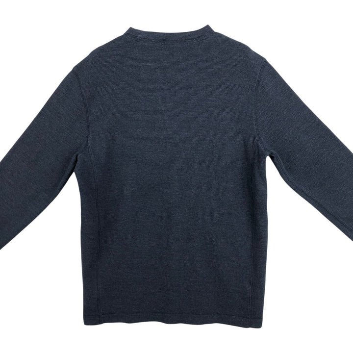 Eddie Bauer Thermal T-Shirt, Waffle, Men's Size M cotton navy blue type Vintage Second Hand