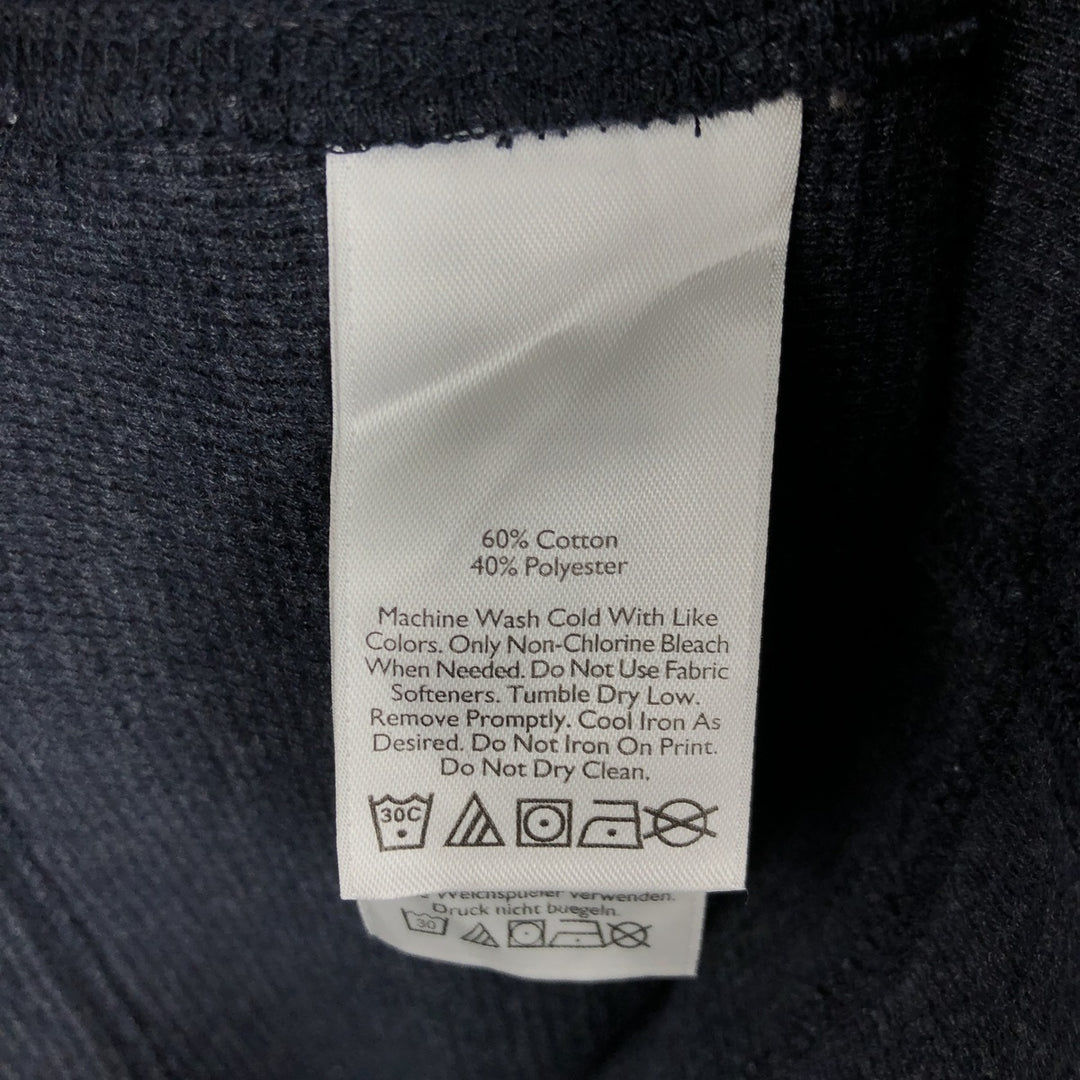 Eddie Bauer Thermal T-Shirt, Waffle, Men's Size M cotton navy blue type Vintage Second Hand