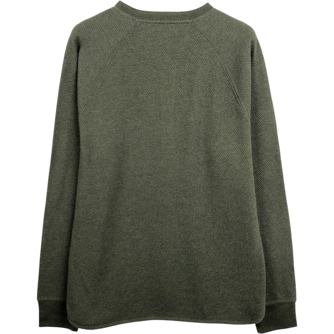 Banana Republic Henley Neck Long T-Shirt, Men's Size L cotton Khaki type Vintage Second Hand