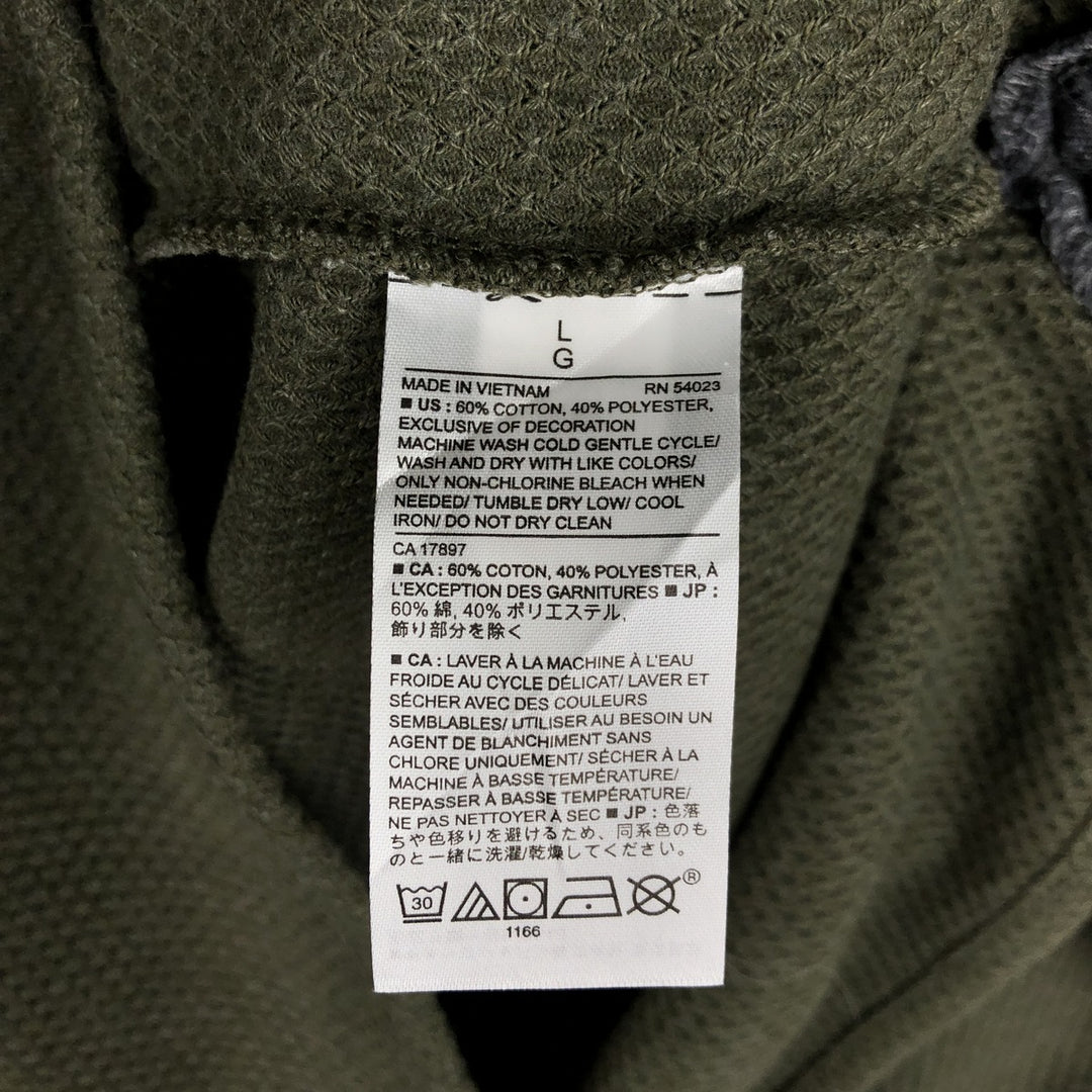Banana Republic Henley Neck Long T-Shirt, Men's Size L cotton Khaki type Vintage Second Hand