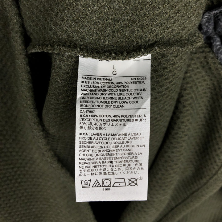 Banana Republic Henley Neck Long T-Shirt, Men's Size L cotton Khaki type Vintage Second Hand