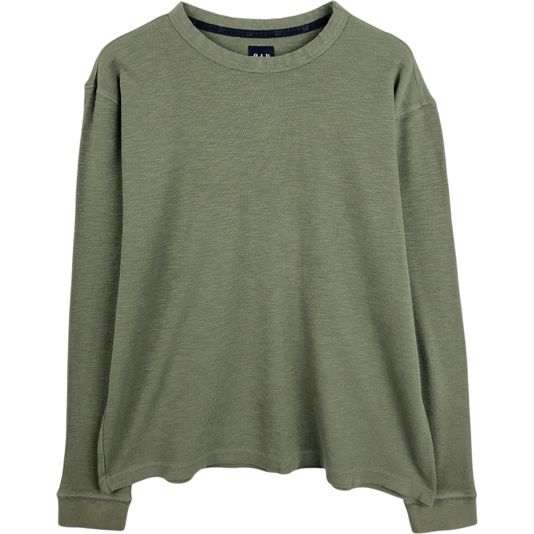 GAP Thermallon T-shirt, Honeycomb, Men's L size cotton Khaki type Vintage Second Hand