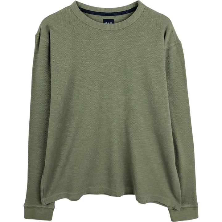 GAP Thermallon T-shirt, Honeycomb, Men's L size cotton Khaki type Vintage Second Hand