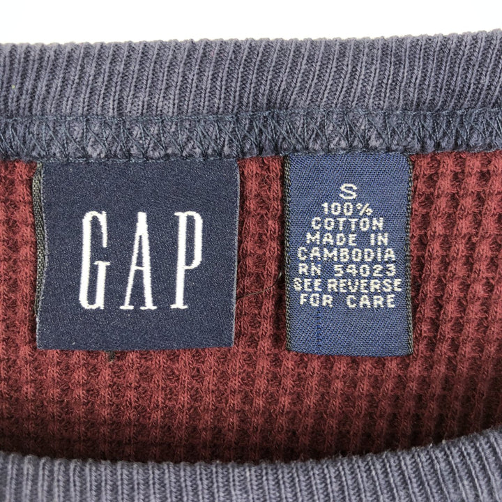 GAP Thermal Long T-Shirt, Men's Size S cotton red type reddish brown Vintage Second Hand