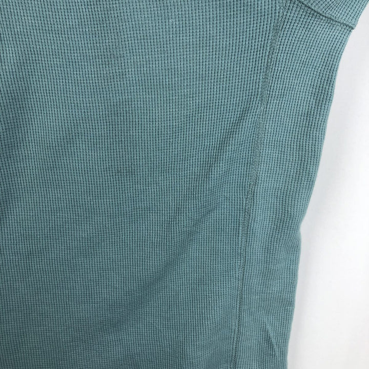 Eddie Bauer Henley Neck Thermal Long-Sleeve T-Shirt, Men's Size L (approx.) cotton Mint green Vintage Second Hand