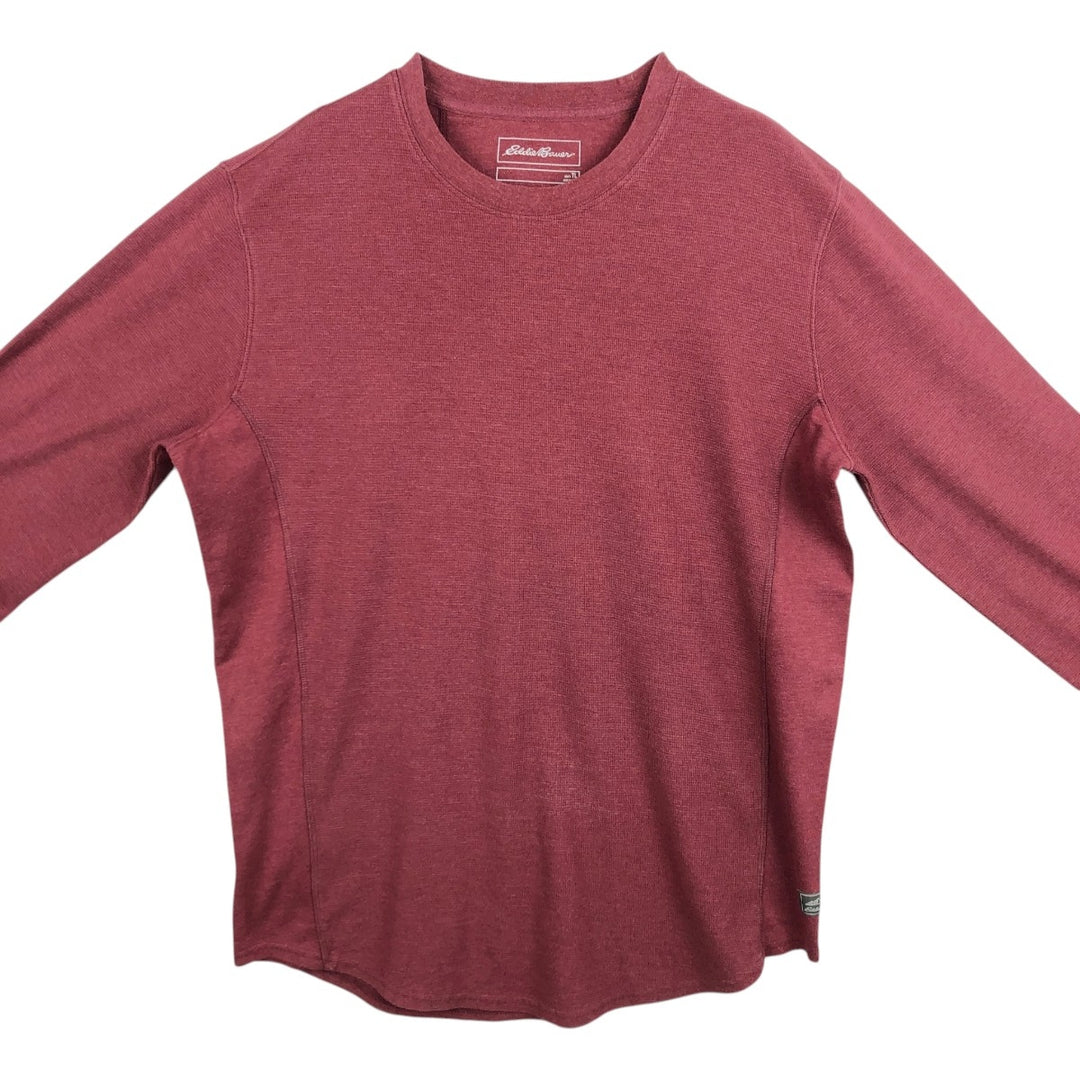 Eddie Bauer Thermal Long-Sleeve T-Shirt, Men's Size L (approx.) cotton red type reddish brown Vintage Second Hand
