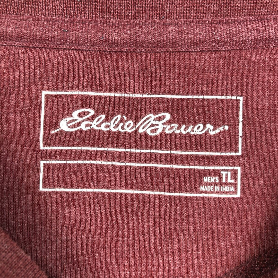 Eddie Bauer Thermal Long-Sleeve T-Shirt, Men's Size L (approx.) cotton red type reddish brown Vintage Second Hand