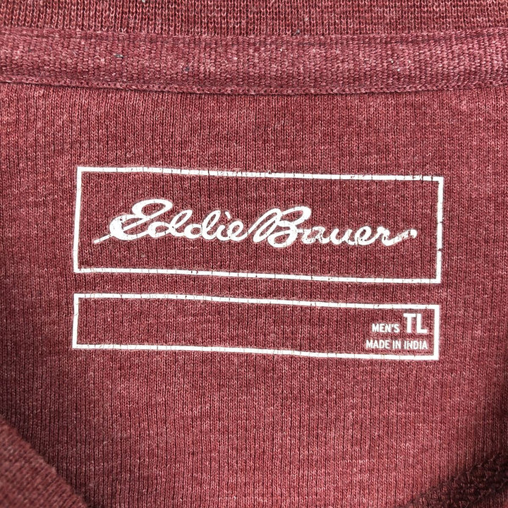 Eddie Bauer Thermal Long-Sleeve T-Shirt, Men's Size L (approx.) cotton red type reddish brown Vintage Second Hand