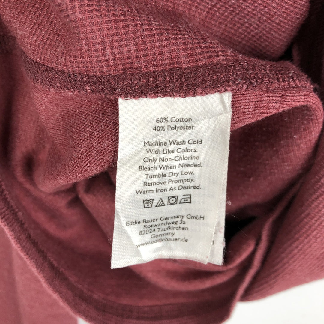 Eddie Bauer Thermal Long-Sleeve T-Shirt, Men's Size L (approx.) cotton red type reddish brown Vintage Second Hand