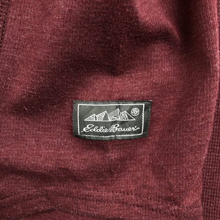 Eddie Bauer Thermal Long-Sleeve T-Shirt, Men's Size L (approx.) cotton red type reddish brown Vintage Second Hand