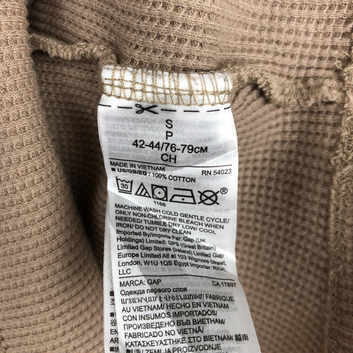 GAP Thermal Long T-Shirt, Men's Size S cotton Beige type Vintage Second Hand