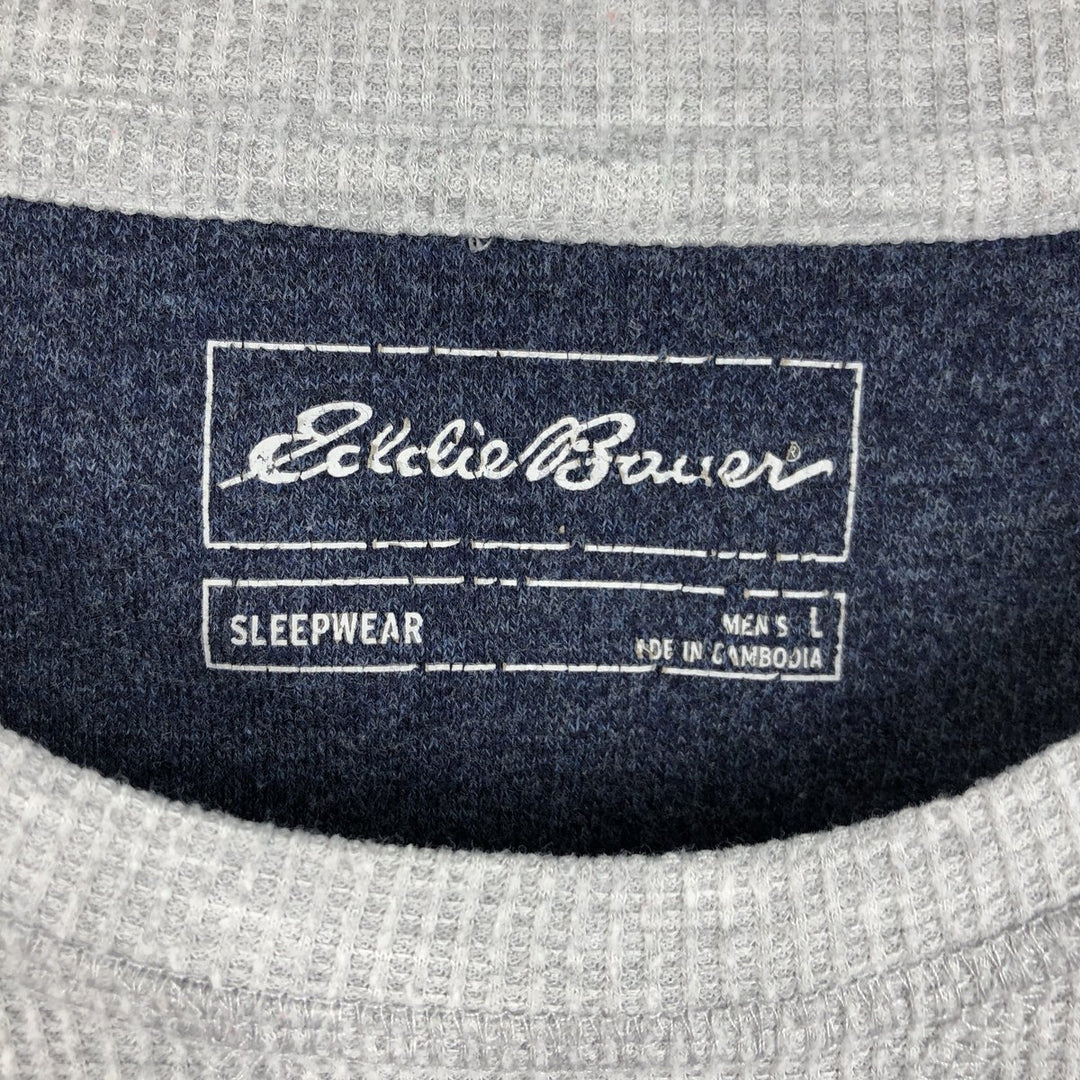 Eddie Bauer SLEEPWEAR Thermal Long-Sleeve T-Shirt, Men's Size L (approx.) polyester white type Vintage Second Hand
