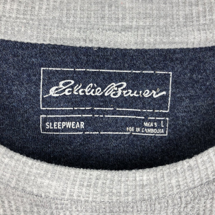 Eddie Bauer SLEEPWEAR Thermal Long-Sleeve T-Shirt, Men's Size L (approx.) polyester white type Vintage Second Hand