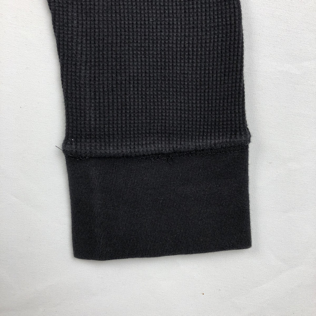 St. John's Bay Henley Neck Thermal Long-Sleeve T-Shirt, Men's Size M (approx.) cotton black type Vintage Second Hand
