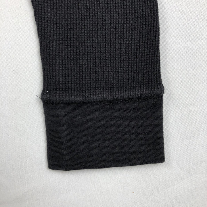 St. John's Bay Henley Neck Thermal Long-Sleeve T-Shirt, Men's Size M (approx.) cotton black type Vintage Second Hand
