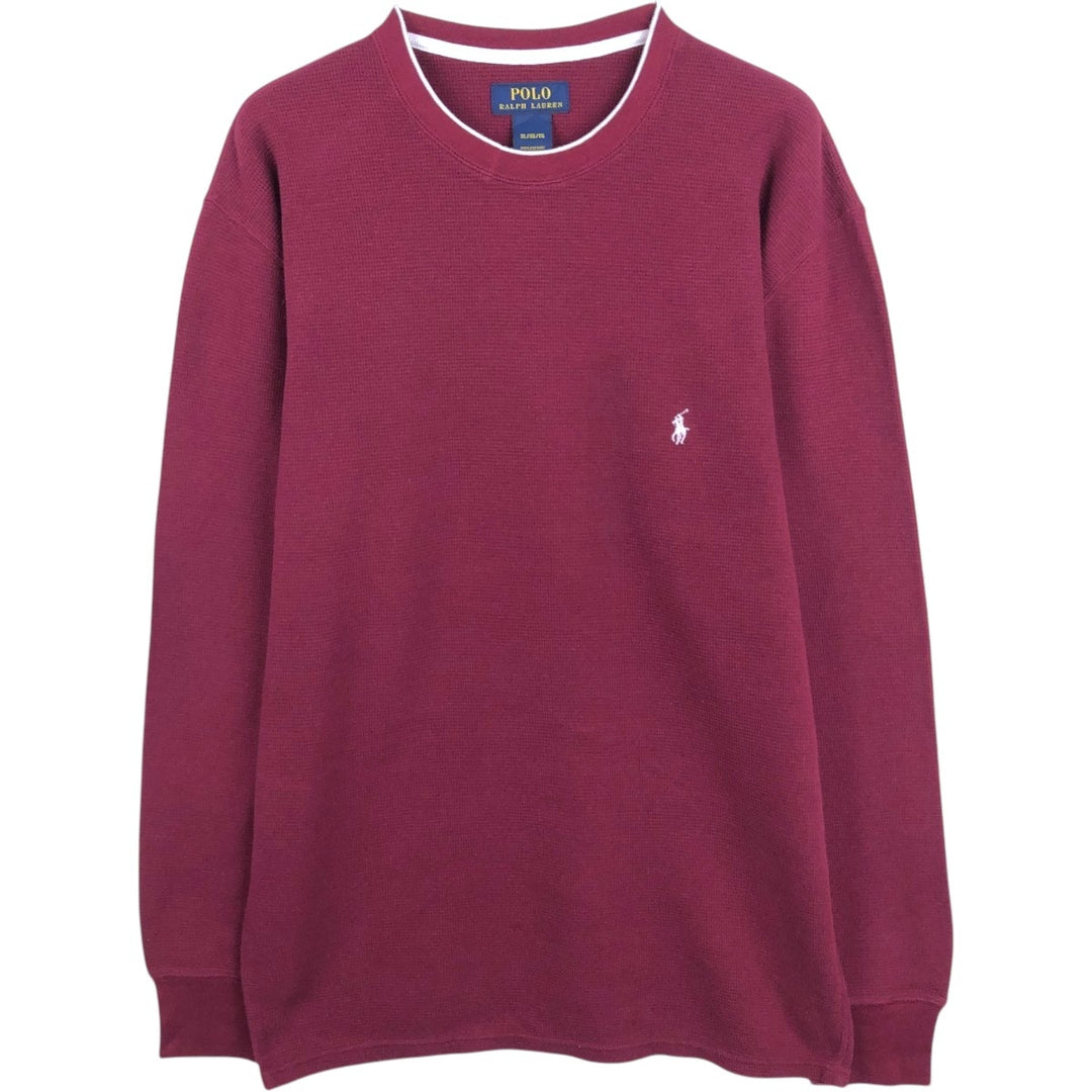 Ralph Lauren POLO RALPH LAUREN Thermal Long T-shirt Waffle Men's XL cotton red type Vintage Second Hand