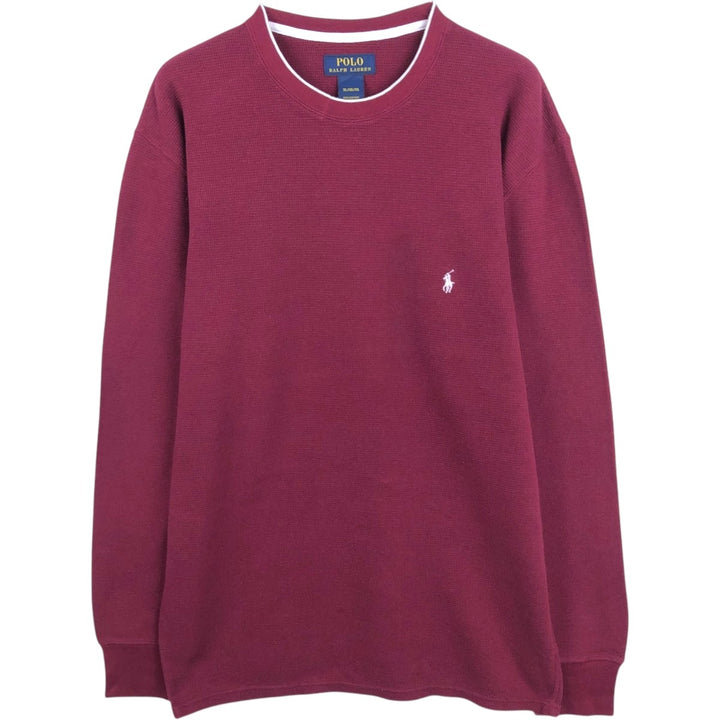 Ralph Lauren POLO RALPH LAUREN Thermal Long T-shirt Waffle Men's XL cotton red type Vintage Second Hand