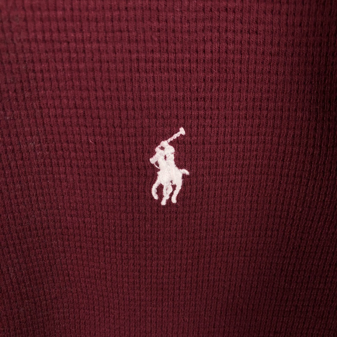 Ralph Lauren POLO RALPH LAUREN Thermal Long T-shirt Waffle Men's XL cotton red type Vintage Second Hand