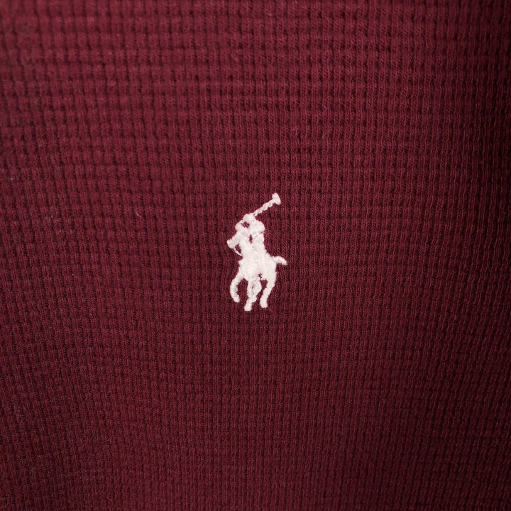 Ralph Lauren POLO RALPH LAUREN Thermal Long T-shirt Waffle Men's XL cotton red type Vintage Second Hand