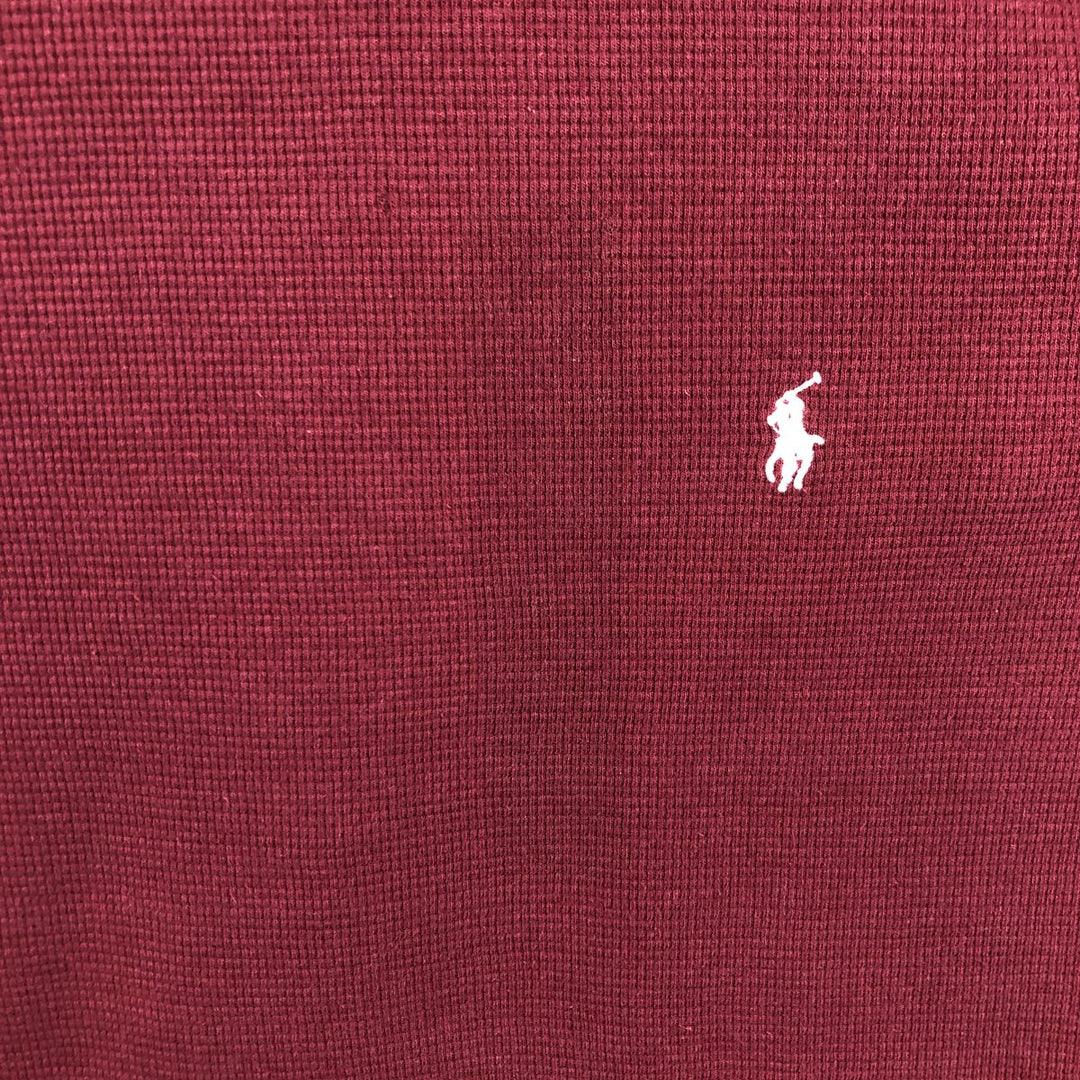 Ralph Lauren POLO RALPH LAUREN Thermal Long T-shirt Waffle Men's XL cotton red type Vintage Second Hand