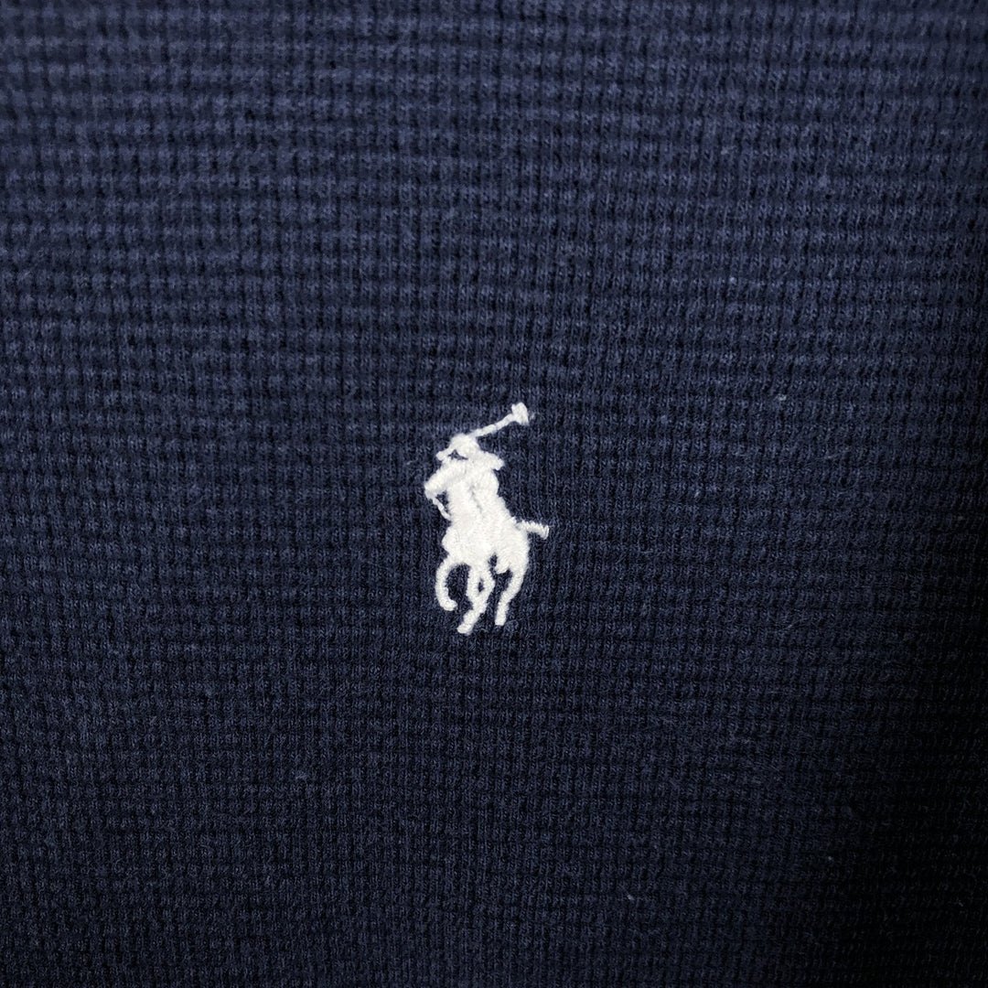 Ralph Lauren POLO RALPH LAUREN SLEEPWEAR Thermal Long T-shirt Waffle Men's L size cotton navy blue type Vintage Second Hand