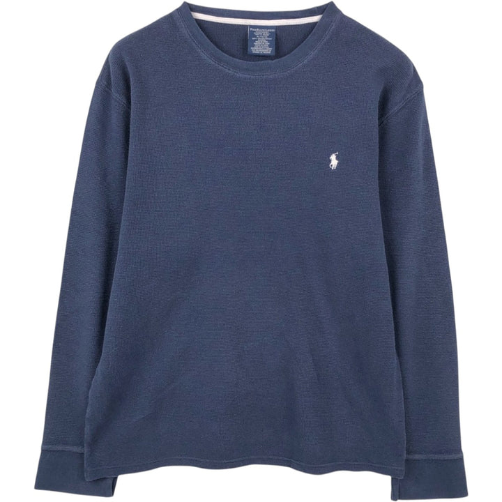 Ralph Lauren POLO RALPH LAUREN SLEEPWEAR Thermal Long T-shirt Waffle Men's XL cotton navy blue type Vintage Second Hand