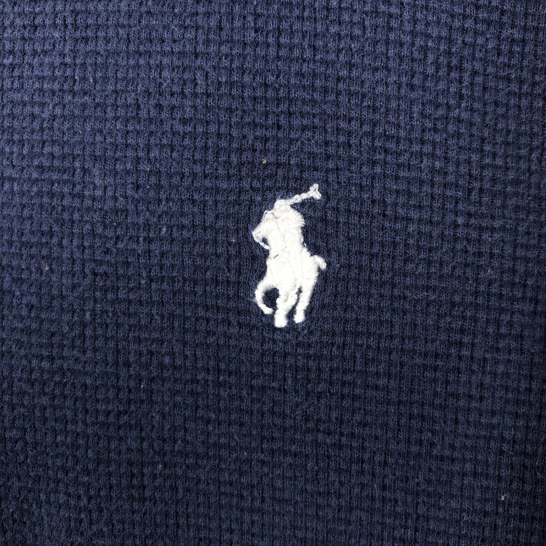 Ralph Lauren POLO RALPH LAUREN SLEEPWEAR Thermal Long T-shirt Waffle Men's XL cotton navy blue type Vintage Second Hand
