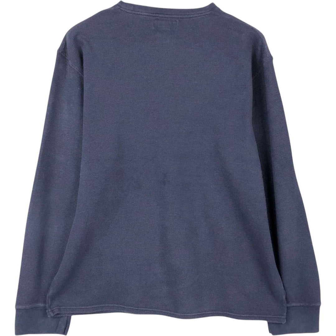 Ralph Lauren POLO RALPH LAUREN Thermal Long T-shirt Waffle Men's XXL cotton navy blue type Vintage Second Hand
