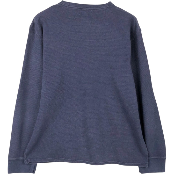 Ralph Lauren POLO RALPH LAUREN Thermal Long T-shirt Waffle Men's XXL cotton navy blue type Vintage Second Hand