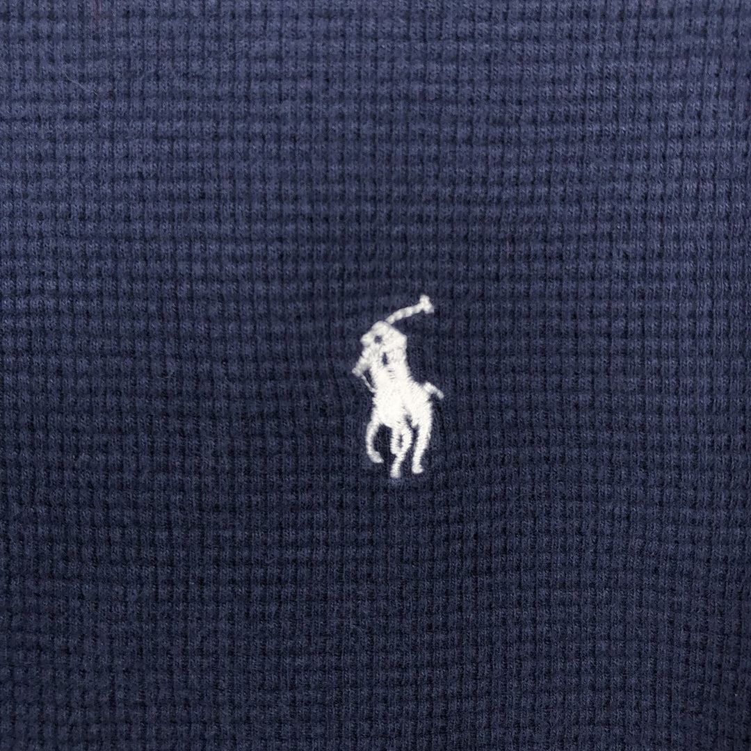 Ralph Lauren POLO RALPH LAUREN Thermal Long T-shirt Waffle Men's XXL cotton navy blue type Vintage Second Hand