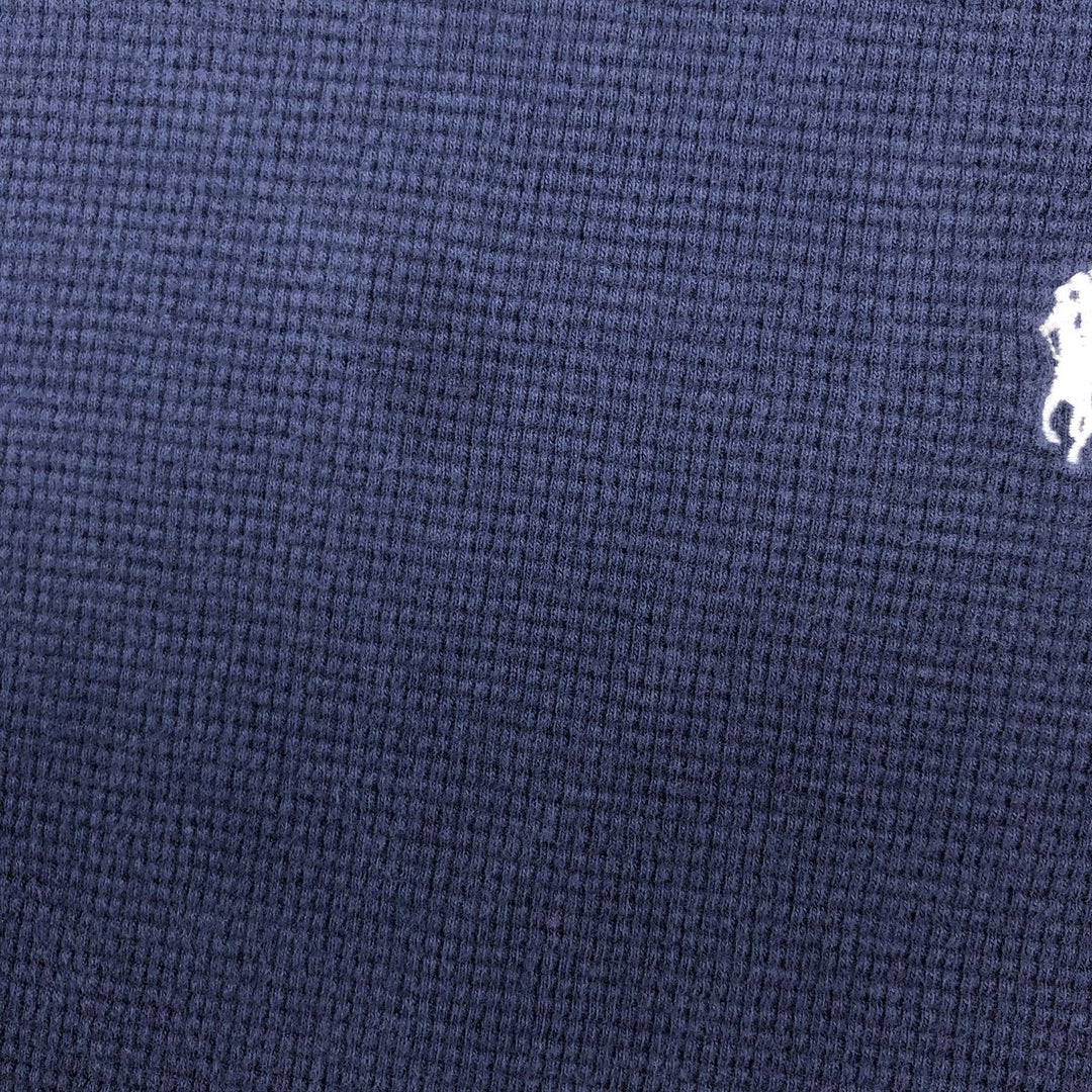 Ralph Lauren POLO RALPH LAUREN Thermal Long T-shirt Waffle Men's XXL cotton navy blue type Vintage Second Hand