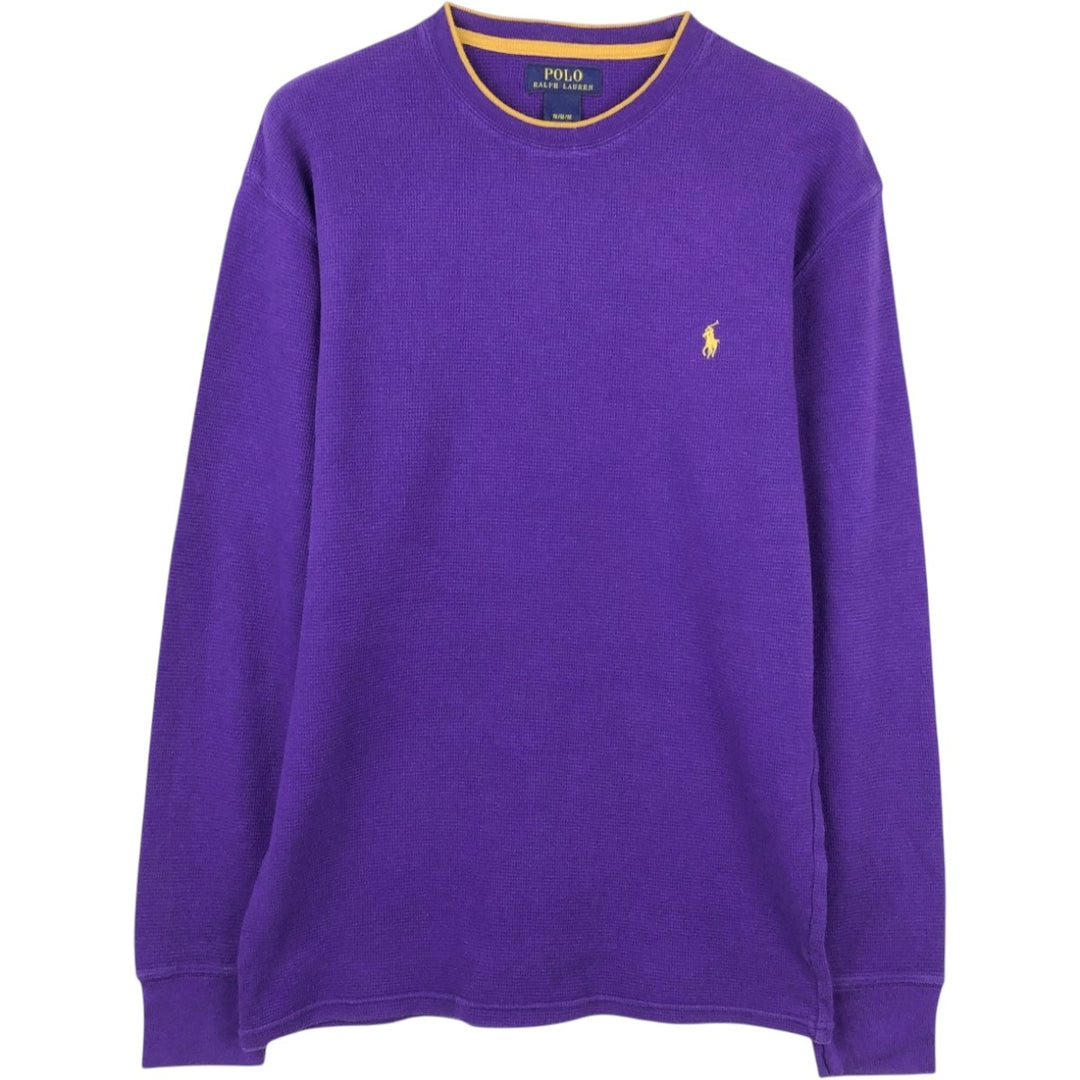 Ralph Lauren POLO RALPH LAUREN Thermal Long T-shirt Waffle Men's M size cotton purple type Vintage Second Hand