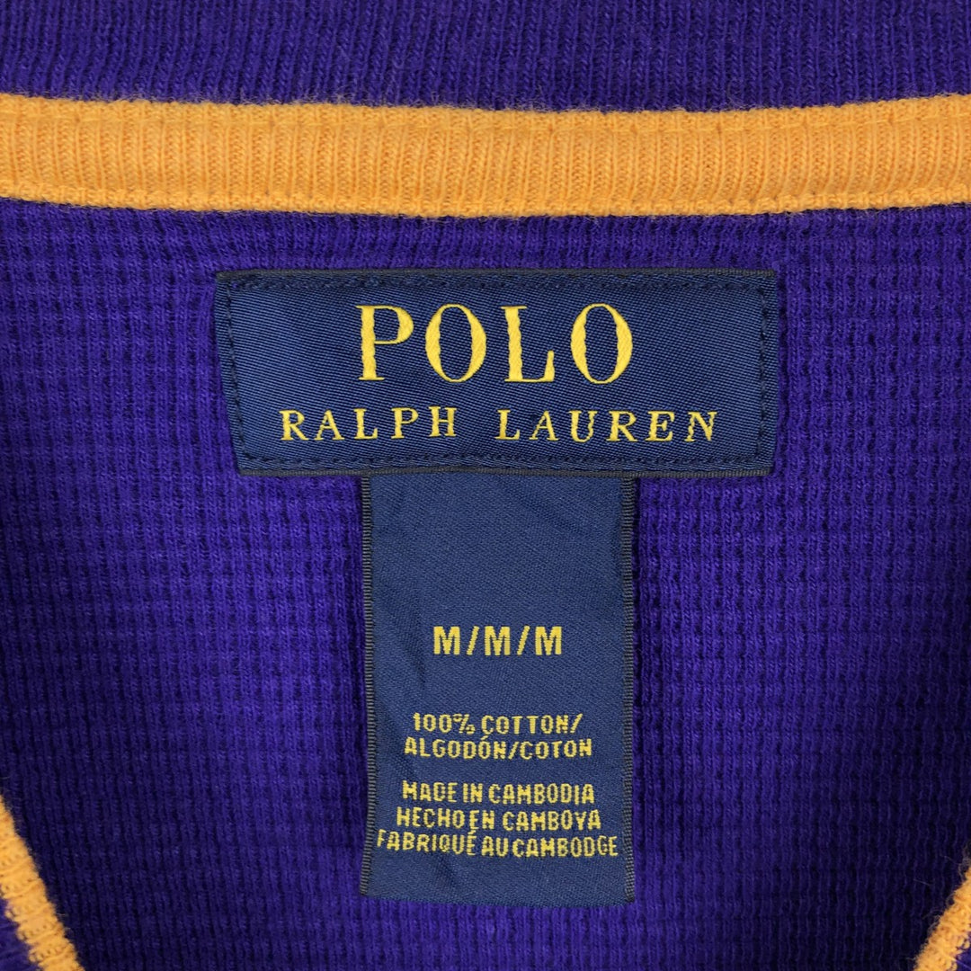 Ralph Lauren POLO RALPH LAUREN Thermal Long T-shirt Waffle Men's M size cotton purple type Vintage Second Hand