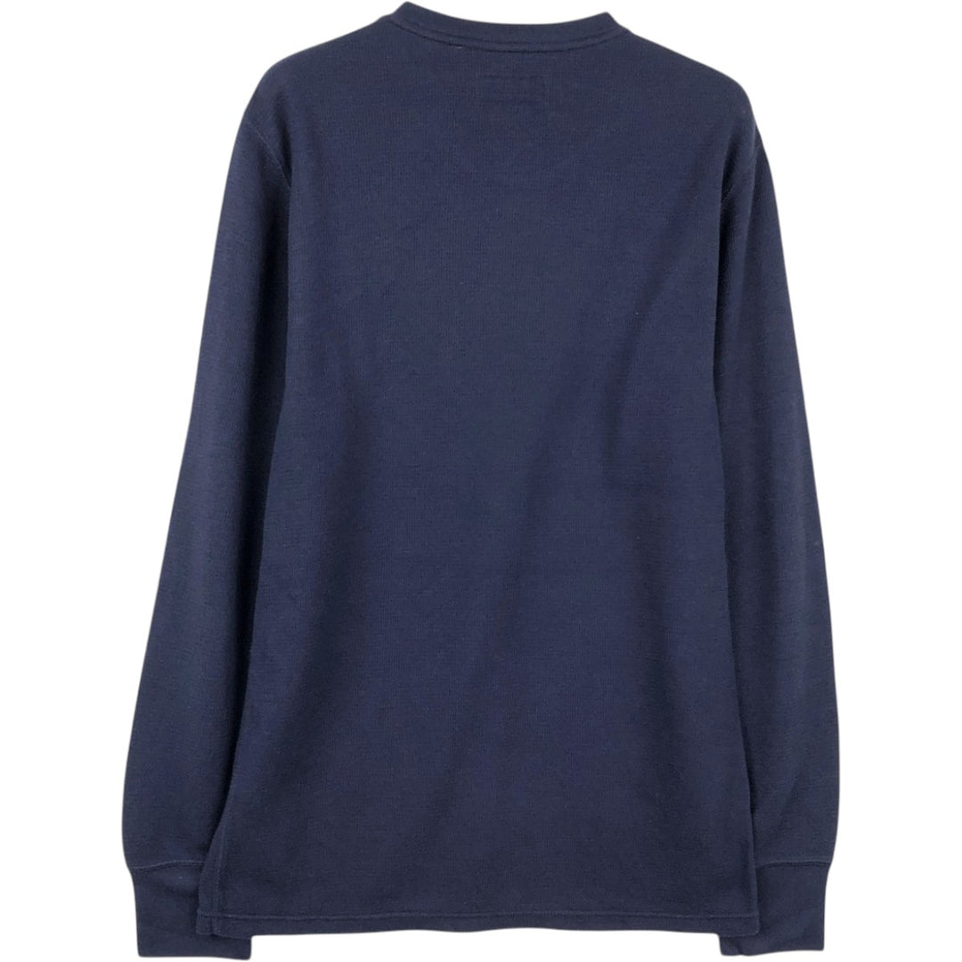 Ralph Lauren POLO RALPH LAUREN Thermal Long T-shirt Waffle Men's M size cotton navy blue type Vintage Second Hand