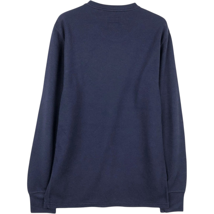 Ralph Lauren POLO RALPH LAUREN Thermal Long T-shirt Waffle Men's M size cotton navy blue type Vintage Second Hand