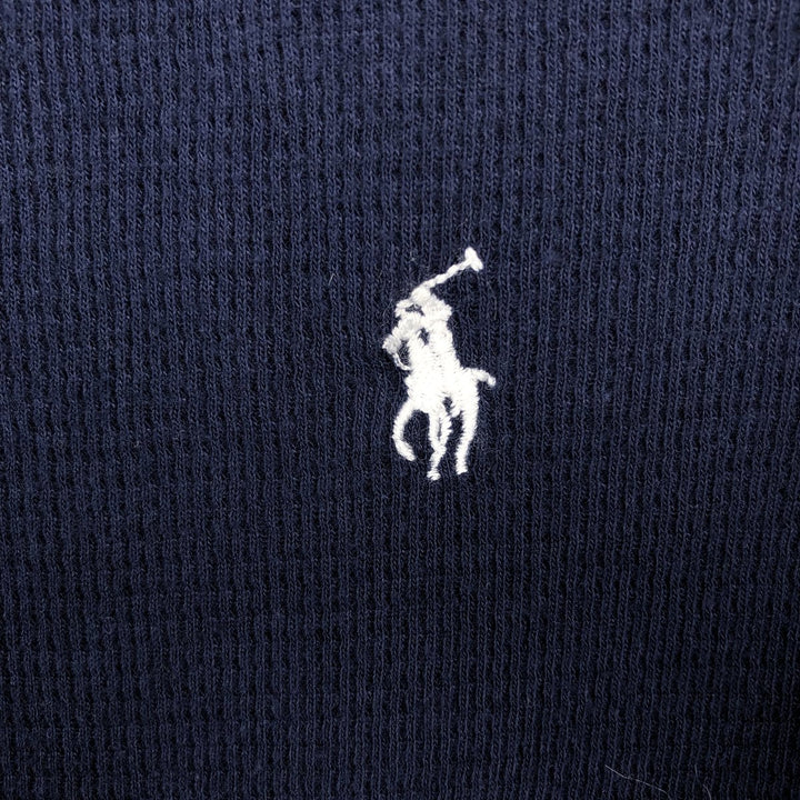 Ralph Lauren POLO RALPH LAUREN Thermal Long T-shirt Waffle Men's M size cotton navy blue type Vintage Second Hand