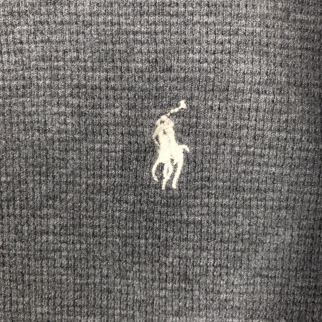 Ralph Lauren POLO RALPH LAUREN V-neck thermal long-sleeved T-shirt, waffle, men's size L cotton gray type Vintage Second Hand