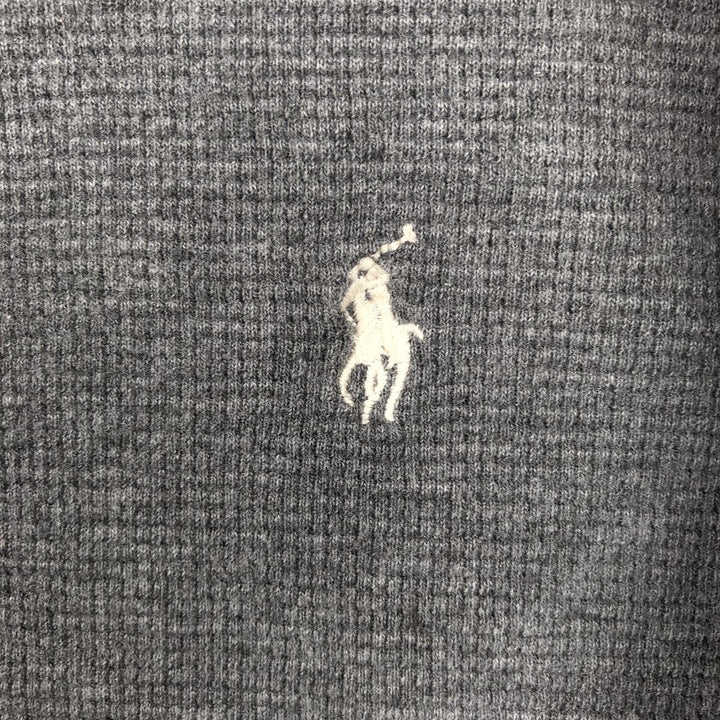 Ralph Lauren POLO RALPH LAUREN V-neck thermal long-sleeved T-shirt, waffle, men's size L cotton gray type Vintage Second Hand