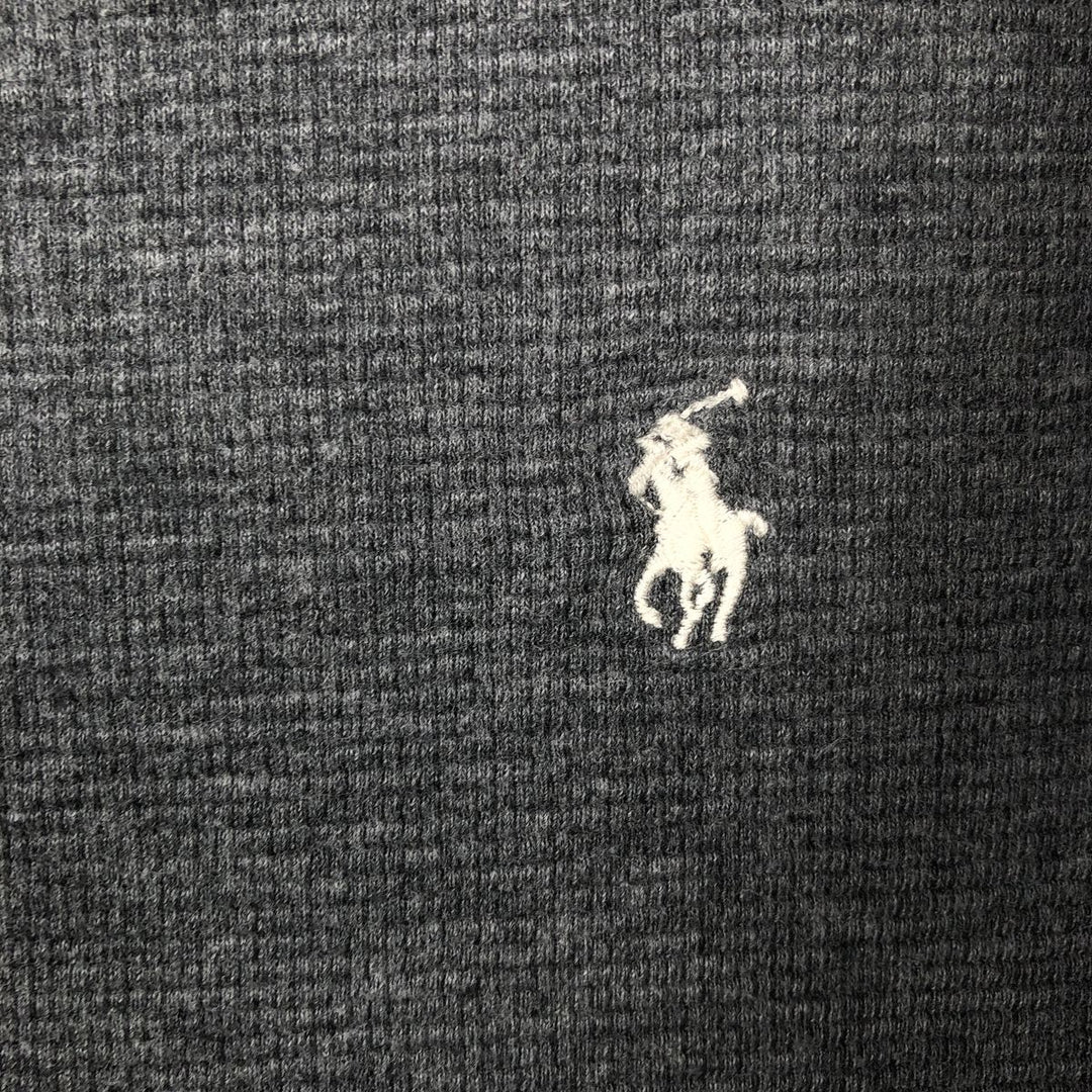 Ralph Lauren POLO RALPH LAUREN Thermal T-Shirt, Waffle, Men's Size Small cotton Charcoal Vintage Second Hand