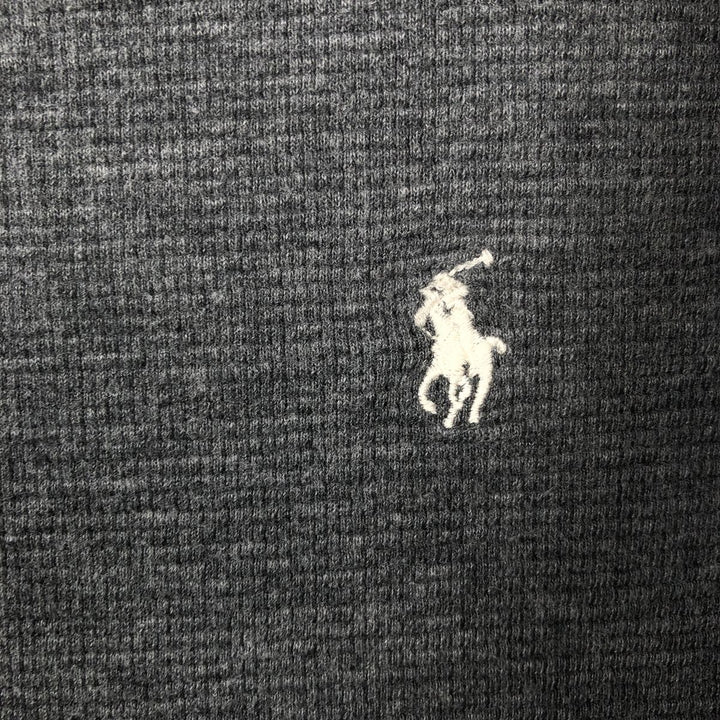Ralph Lauren POLO RALPH LAUREN Thermal T-Shirt, Waffle, Men's Size Small cotton Charcoal Vintage Second Hand