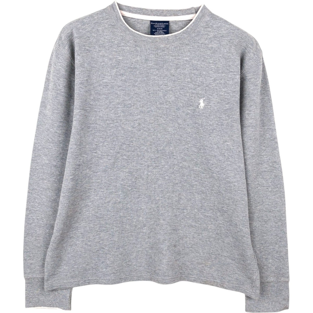 Ralph Lauren POLO RALPH LAUREN SLEEPWEAR Thermal Long T-shirt Waffle Men's M size cotton gray type Vintage Second Hand