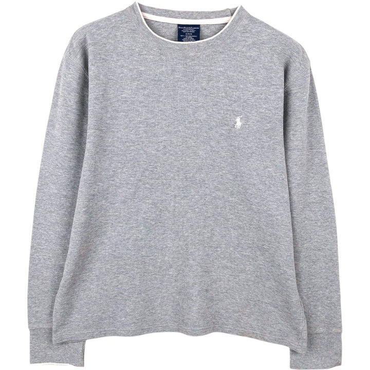 Ralph Lauren POLO RALPH LAUREN SLEEPWEAR Thermal Long T-shirt Waffle Men's M size cotton gray type Vintage Second Hand